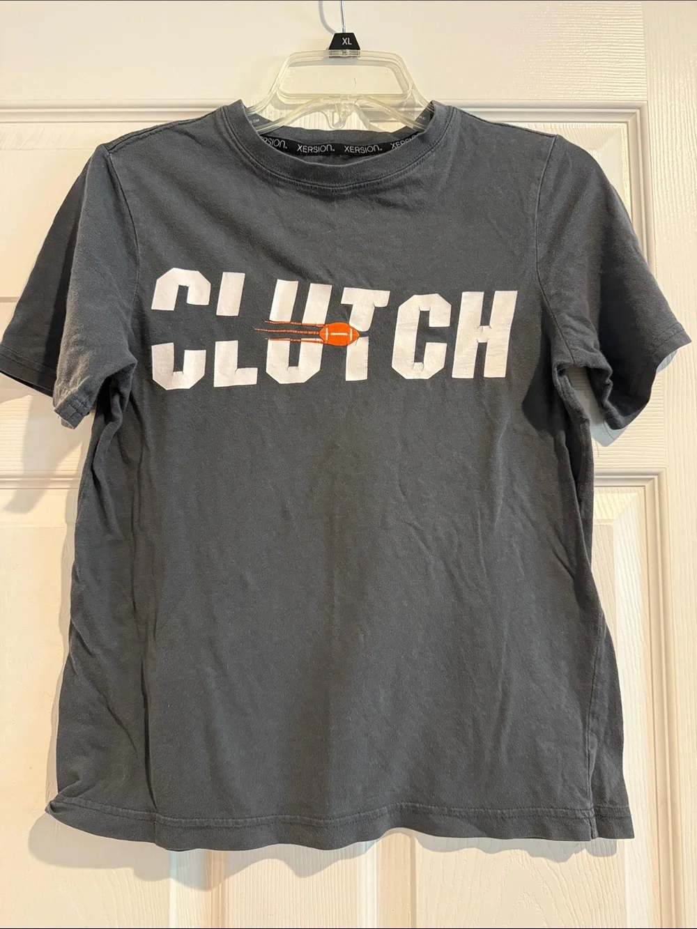 Xersion Boys Black Graphic 'CLUTCH' Tee with Orange Accent
